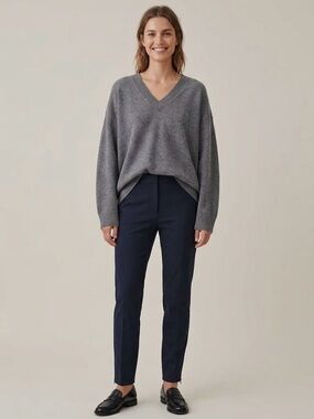 COS Womens‎ Slim Fit Straight Leg Trouser Pants, Dark Navy Blue, EU 50/US XL